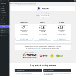 Page screenshot: KimaAI → Upgrade  ➤