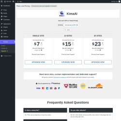 Page screenshot: KimaAI &rarr; Upgrade&nbsp;&nbsp;➤