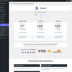 Page screenshot: KimaAI &rarr; Upgrade&nbsp;&nbsp;➤