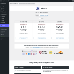 Page screenshot: KimaAI &rarr; Upgrade&nbsp;&nbsp;➤