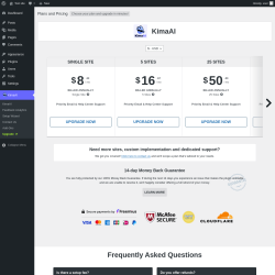 Page screenshot: KimaAI &rarr; Upgrade&nbsp;&nbsp;➤