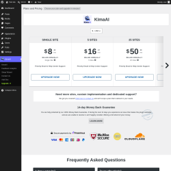 Page screenshot: KimaAI &rarr; Upgrade&nbsp;&nbsp;➤