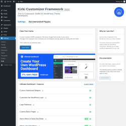 Page screenshot: Settings &rarr; Kirki