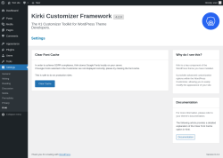 Page screenshot: Settings &rarr; Kirki