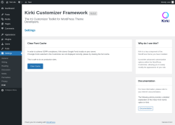 Page screenshot: Settings &rarr; Kirki