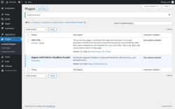 Page screenshot: Plugins &lsaquo; Test site &mdash; WordPress