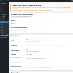 Page screenshot: Kitgenix CAPTCHA for Cloudflare Turnstile &lsaquo; Test site &mdash; WordPress