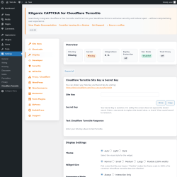 Page screenshot: Settings &rarr; Cloudflare Turnstile