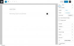 Page screenshot: Add New Post &lsaquo; Test site &mdash; WordPress