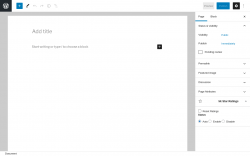 Page screenshot: Add New Page &lsaquo; Test site &mdash; WordPress