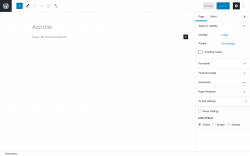 Page screenshot: Add New Page &lsaquo; Test site &mdash; WordPress