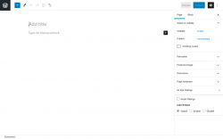 Page screenshot: Add New Page &lsaquo; Test site &mdash; WordPress