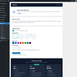Page screenshot: Settings &rarr; Klarvo AI Transparency