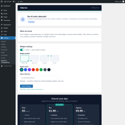 Page screenshot: Settings &rarr; Klarvo AI Transparency