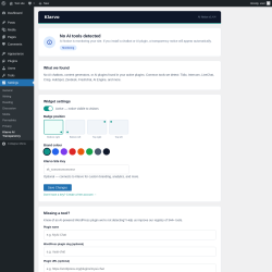 Page screenshot: Settings &rarr; Klarvo AI Transparency