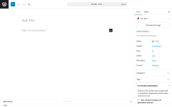 Page screenshot: Add Post &lsaquo; Test site &mdash; WordPress