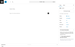 Page screenshot: Add Page &lsaquo; Test site &mdash; WordPress
