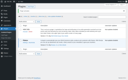 Page screenshot: Plugins &lsaquo; Test site &mdash; WordPress