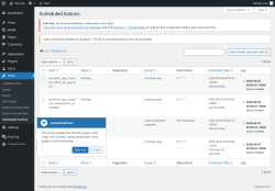Page screenshot: Tools → Scheduled Actions