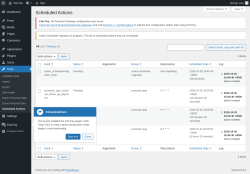 Page screenshot: Tools → Scheduled Actions