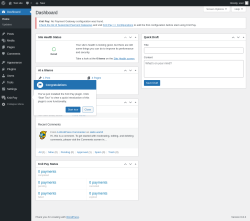 Page screenshot: Dashboard ‹ Test site — WordPress