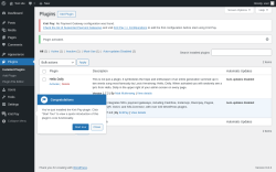 Page screenshot: Plugins ‹ Test site — WordPress