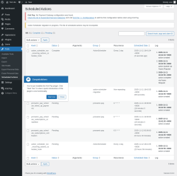 Page screenshot: Tools → Scheduled Actions