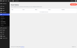 Page screenshot: Commerce Health &rarr; Scan history