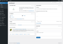 Page screenshot: Dashboard &lsaquo; Test site &mdash; WordPress