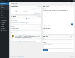Page screenshot: Dashboard &lsaquo; Test site &mdash; WordPress