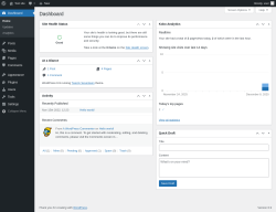 Page screenshot: Dashboard &lsaquo; Test site &mdash; WordPress
