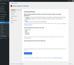 Page screenshot: Settings &rarr; Koko Analytics