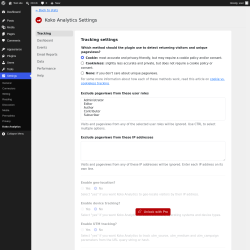 Page screenshot: Settings &rarr; Koko Analytics