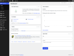 Page screenshot: Dashboard &lsaquo; Test site &mdash; WordPress