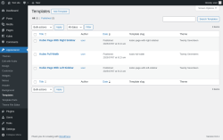 Page screenshot: Appearance → Templates