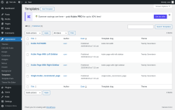 Page screenshot: Appearance → Templates