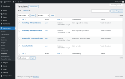 Page screenshot: Appearance &rarr; Templates