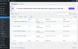 Page screenshot: Appearance &rarr; Templates