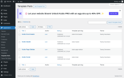 Page screenshot: Appearance &rarr; Template Parts