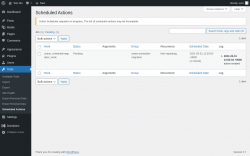 Page screenshot: Tools &rarr; Scheduled Actions