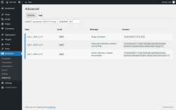 Page screenshot: Donations &rarr; Advanced &rarr; Log
