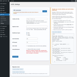 Page screenshot: kURL &rarr; Settings