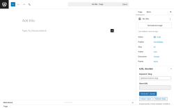 Page screenshot: Add Page &lsaquo; Test site &mdash; WordPress