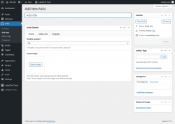Page screenshot: Artist → Add New