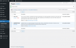 Page screenshot: Plugins ‹ Test site — WordPress