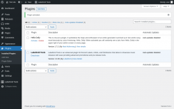 Page screenshot: Plugins ‹ Test site — WordPress