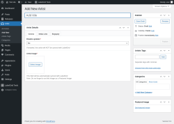 Page screenshot: Artist → Add New