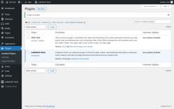 Page screenshot: Plugins ‹ Test site — WordPress