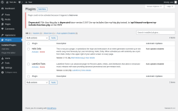 Page screenshot: Plugins ‹ Test site — WordPress