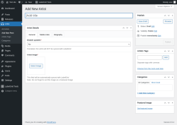 Page screenshot: Artist → Add New Post